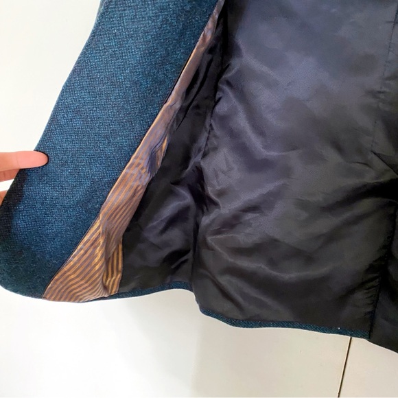 👔 MEN’S RIVER ISLAND DARK BLUE WOOL BLEND BLAZER JACKET! - Picture 8 of 14